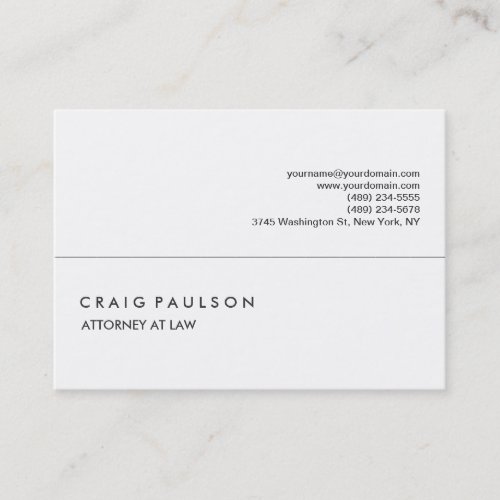 Chubby Elegant White Professional Business Card