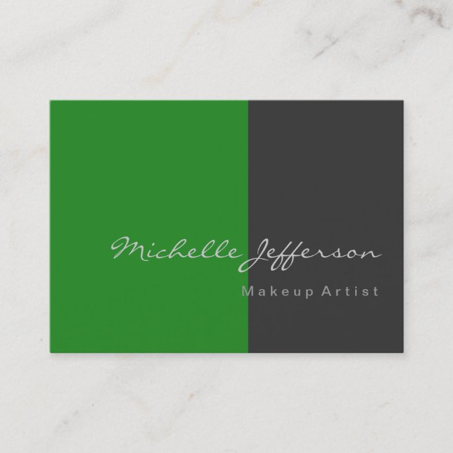 Chubby Forest Green Gray Attractive Business Card (Front)