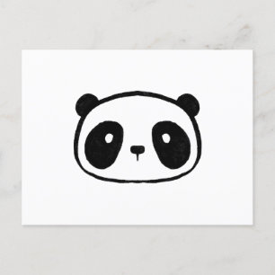 Chubby Giant Panda Cartoon Face Postcard