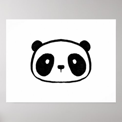 Chubby Giant Panda Cartoon Face Poster