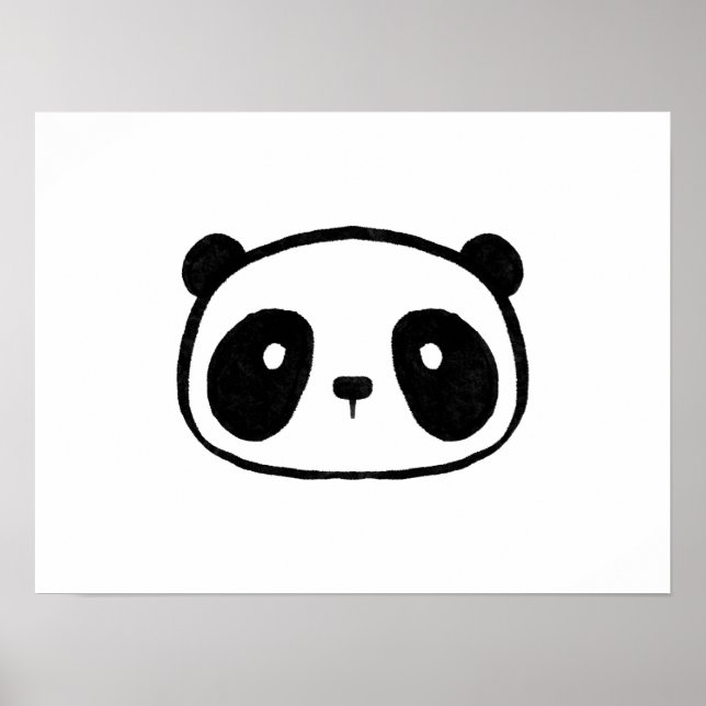 Chubby Giant Panda Cartoon Face Poster (Front)