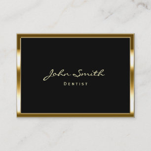 Chubby Gold Border Dentist Business Card