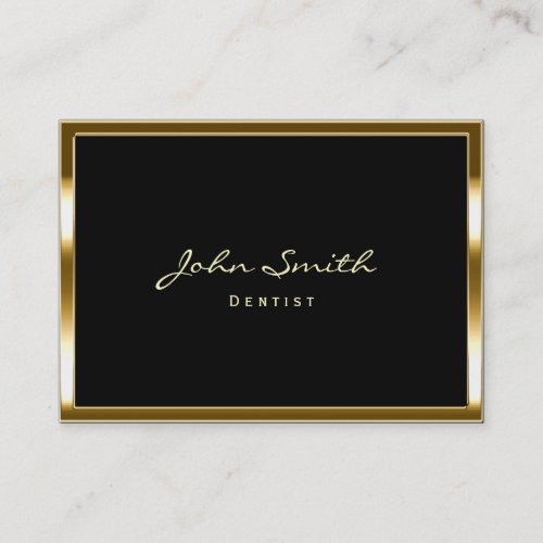 Chubby Gold Border Dentist Business Card