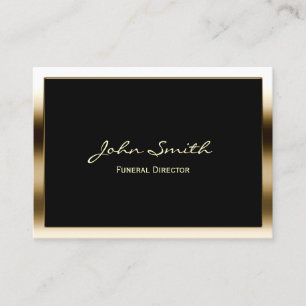 Chubby Gold Border Funeral Business Card