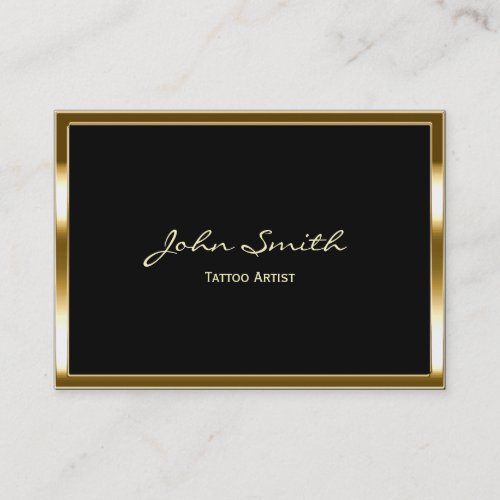 Chubby Gold Border Tattoo Art Business Card