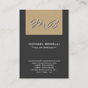 Chubby gray beige monogram unique business card