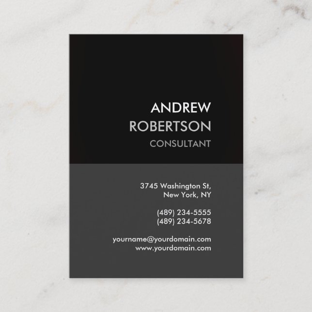 Chubby Gray Black Manager Business Card (Front)