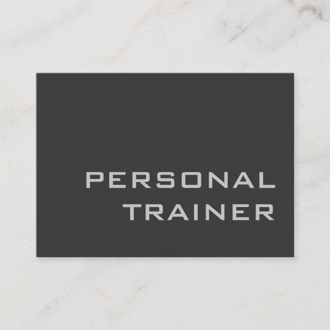 Chubby Gray Fitness Trainer Modern Business Card (Front)