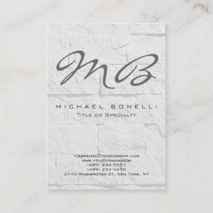 Chubby Gray Monogram Calligraphy Business Card