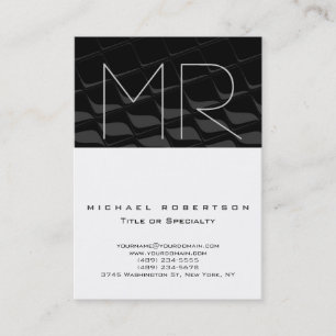 Chubby Gray Pattern Monogram Business Card