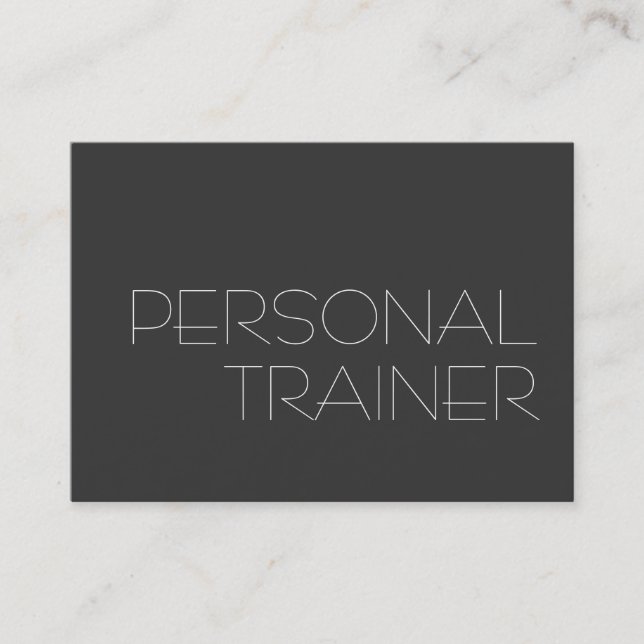 Chubby Gray Personal Trainer Fitness Business Card (Front)