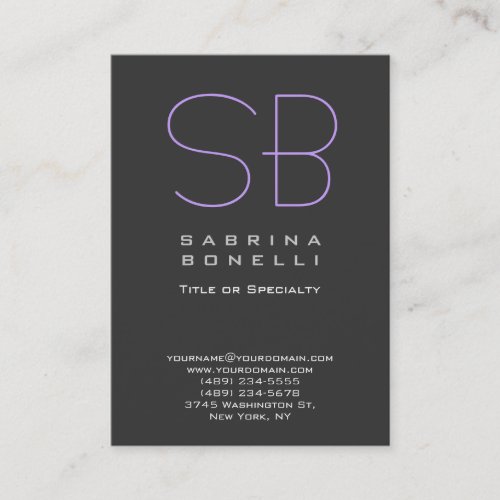 Chubby Gray Sophisticated Monogram Business Card