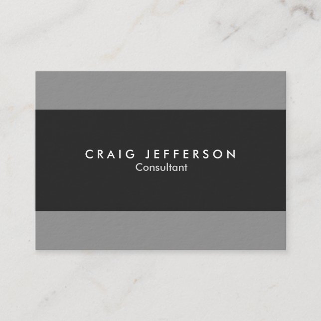 Chubby Grey Stripes Stylish Modern Minimalist Business Card (Front)
