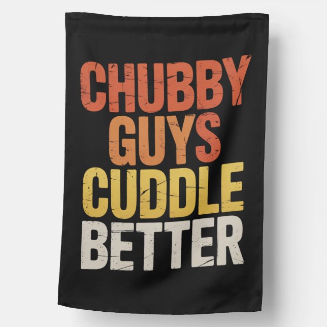 Chubby Guys Cuddle Better Gay Bear LGBTQ Pride House Flag (Front)