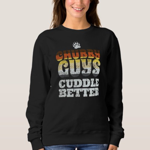 Chubby Guys Cuddle Gay Bear Lgbt Retro Subtle Prid Sweatshirt
