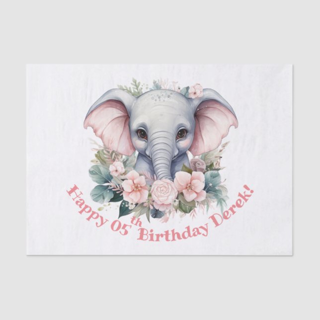 Chubby kid's birthday tissue paper (Front)