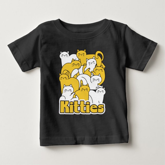 Chubby Kitties Design - Adorable Cat Art Baby T-Shirt (Front)