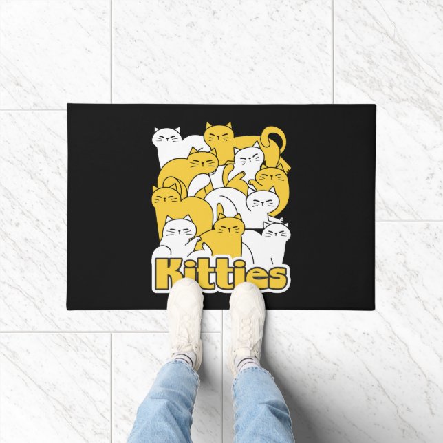 Chubby Kitties Design - Adorable Cat Art Doormat (Indoor)