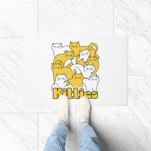 Chubby Kitties Design - Adorable Cat Art Doormat (Indoor)
