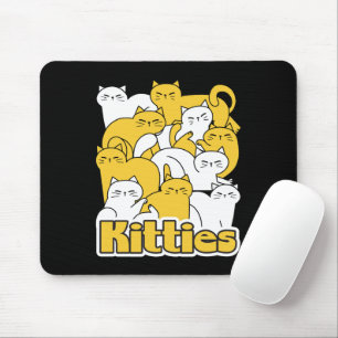 Chubby Kitties Design - Adorable Cat Art Mouse Pad