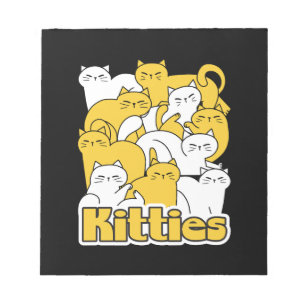 Chubby Kitties Design - Adorable Cat Art Notepad