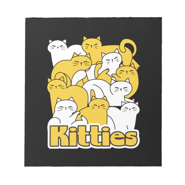 Chubby Kitties Design - Adorable Cat Art Notepad (Front)