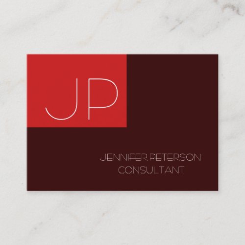 Chubby Lovable Charming Monogram Red Brown Business Card