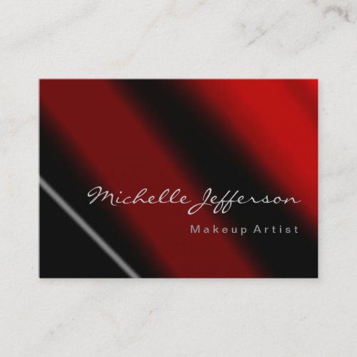 Chubby Makeup Artist Chic Red Black Business Card