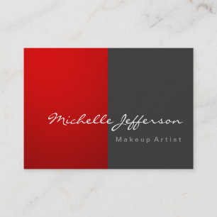 Chubby Makeup Artist Gray Red Business Card