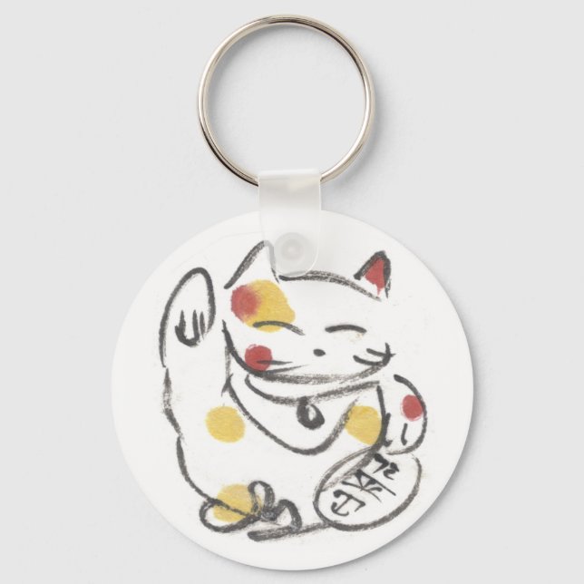 Chubby Maneki Neko Keychain (Front)