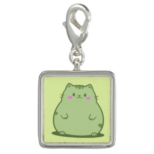 Chubby Matcha Green Kitty Charm