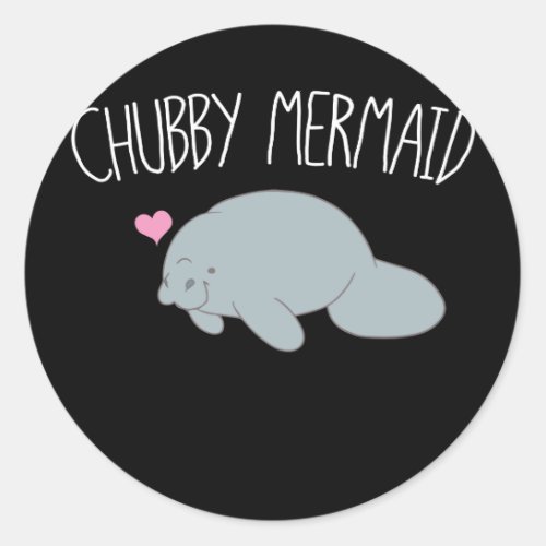 Chubby Mermaid Manatee Sea  Cow Classic Round Sticker