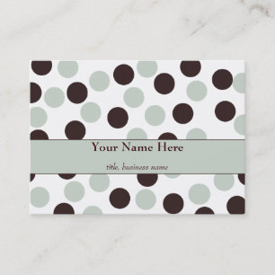 Chubby Mint and Chocolate Polka Dot Business Card