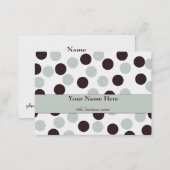 Chubby Mint and Chocolate Polka Dot Business Card (Front/Back)