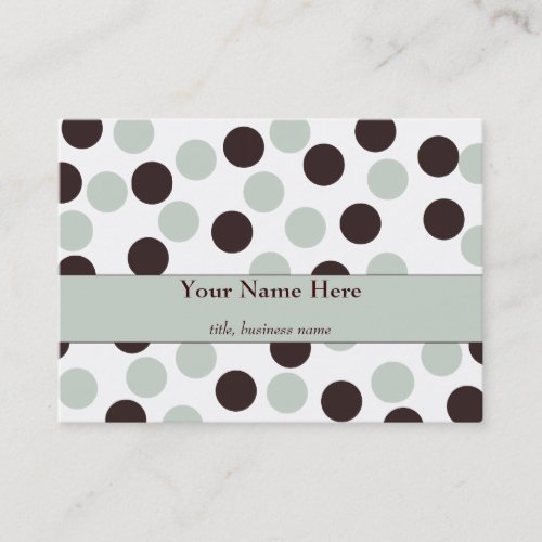 Chubby Mint and Chocolate Polka Dot Business Card
