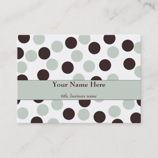Customizable Chubby Mint and Chocolate Polka Dot Business Card