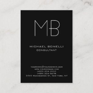 Chubby modern black background business card