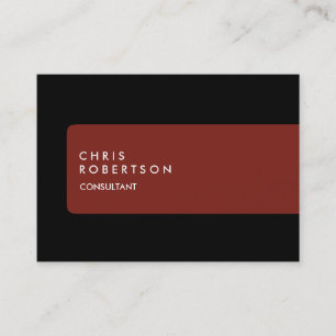 Chubby Modern Black Red Stripe Business Card