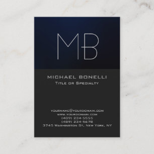 Chubby modern blue gray background business card
