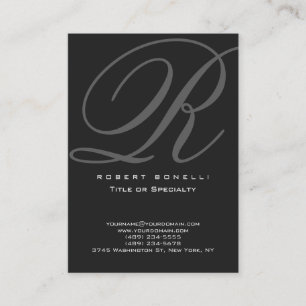 Chubby Modern Calligraphy Monogram Business Card