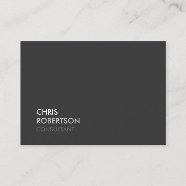 Chubby Modern Gray Attractive Business Card (Front)