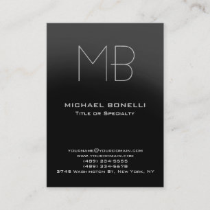 Chubby modern gray monogram business card