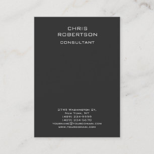 Chubby Modern Grey Vertical Standard Business Card