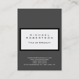 Chubby Modern Grey White Clean Business Card