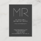 Chubby Modern Monogram Gray White Business Card