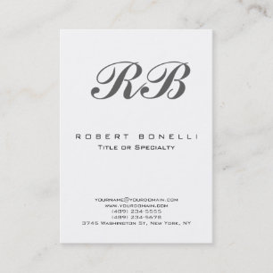 Chubby Modern Monogram White Business Card