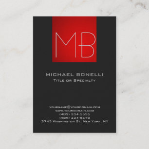 Chubby modern red grey background business card