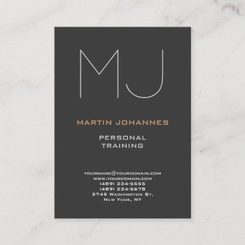 Chubby Monogram Grey Trainer Business Profile Card