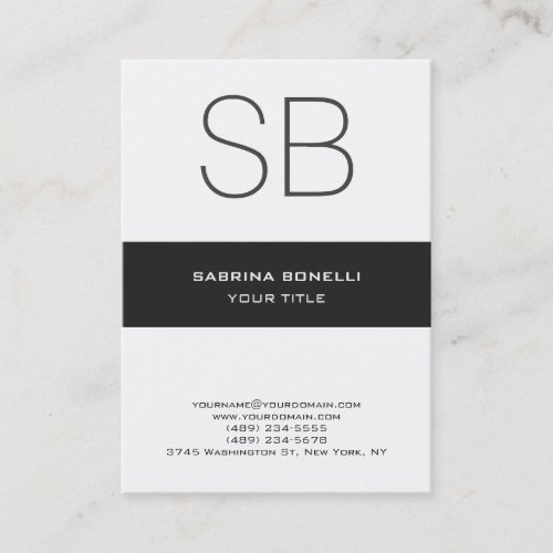 Chubby Monogram White Cute Business Card