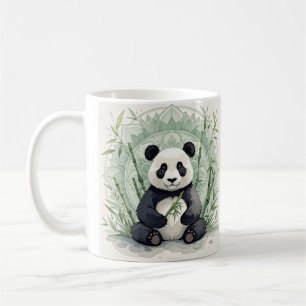 Chubby panda sitting in a lotus pose coffee mug